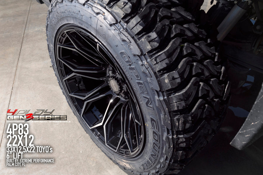 CHEVROLET SILVERADO 1500 4PLAY WHEELS G3 4P83 22X12 35X12.5X22 TOYO TIRES