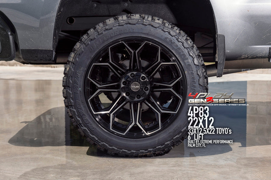 CHEVROLET SILVERADO 1500 4PLAY WHEELS G3 4P83 22X12 35X12.5X22 TOYO TIRES