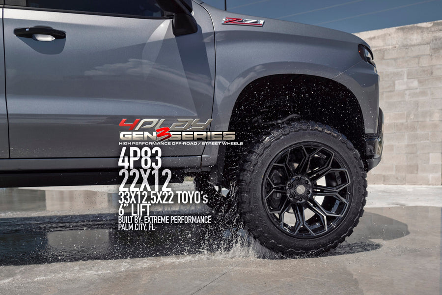 CHEVROLET SILVERADO 1500 4PLAY WHEELS G3 4P83 22X12 35X12.5X22 TOYO TIRES