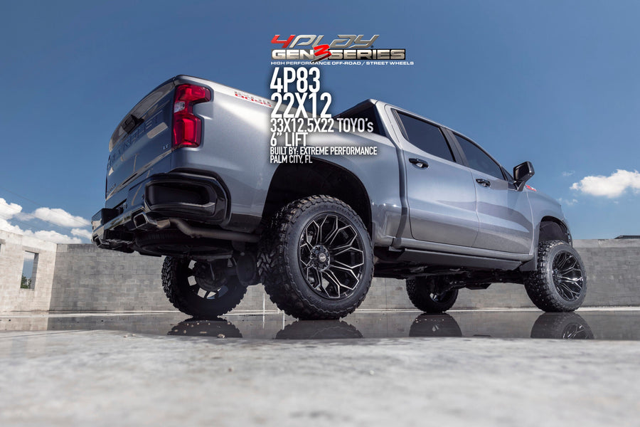 CHEVROLET SILVERADO 1500 4PLAY WHEELS G3 4P83 22X12 35X12.5X22 TOYO TIRES