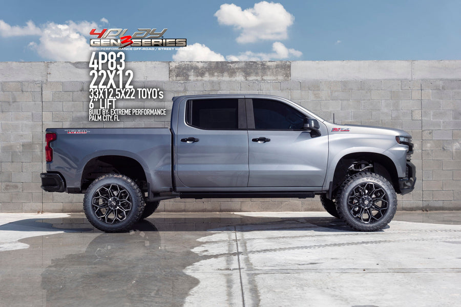 CHEVROLET SILVERADO 1500 4PLAY WHEELS G3 4P83 22X12 35X12.5X22 TOYO TIRES