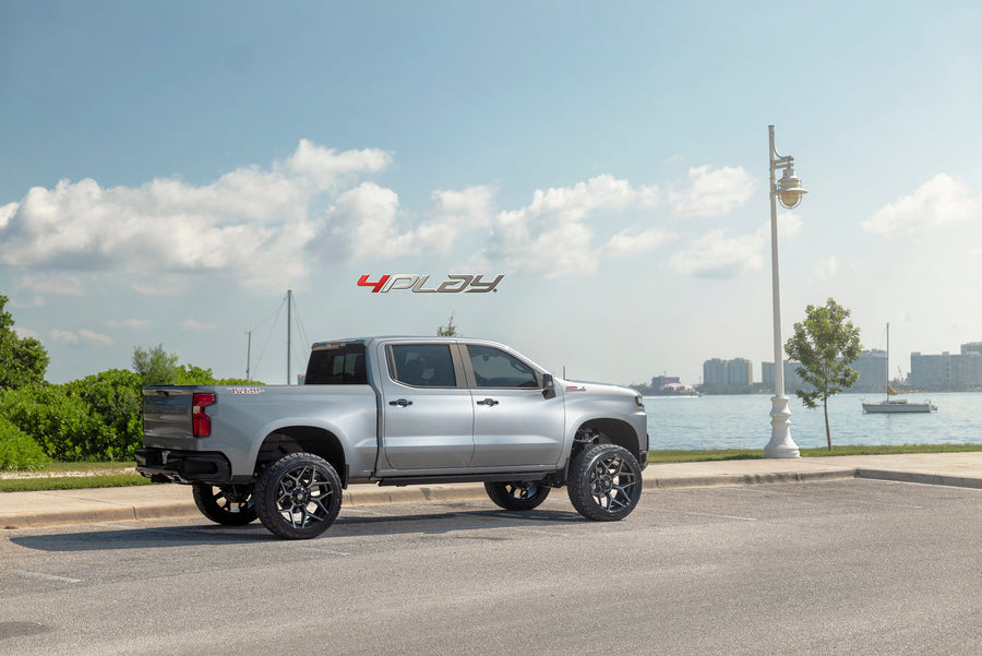 CHEVROLET SILVERADO 4PLAY WHEELS 4P06 24X12 ON 35X12.5X24 NITTO TIRES