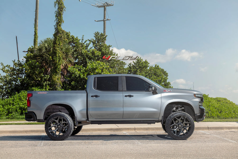 CHEVROLET SILVERADO 4PLAY WHEELS 4P06 24X12 ON 35X12.5X24 NITTO TIRES