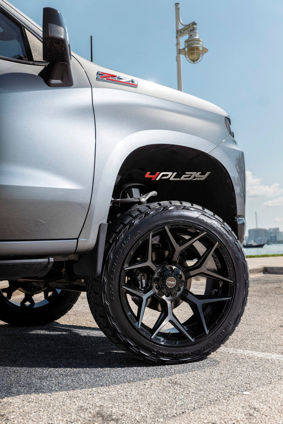 CHEVROLET SILVERADO 4PLAY WHEELS 4P06 24X12 ON 35X12.5X24 NITTO TIRES