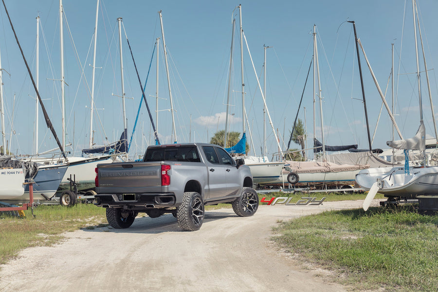 CHEVROLET SILVERADO 4PLAY WHEELS 4P06 24X12 ON 35X12.5X24 NITTO TIRES