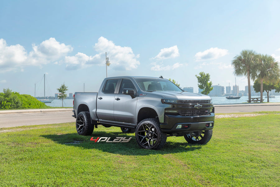 CHEVROLET SILVERADO 4PLAY WHEELS 4P06 24X12 ON 35X12.5X24 NITTO TIRES