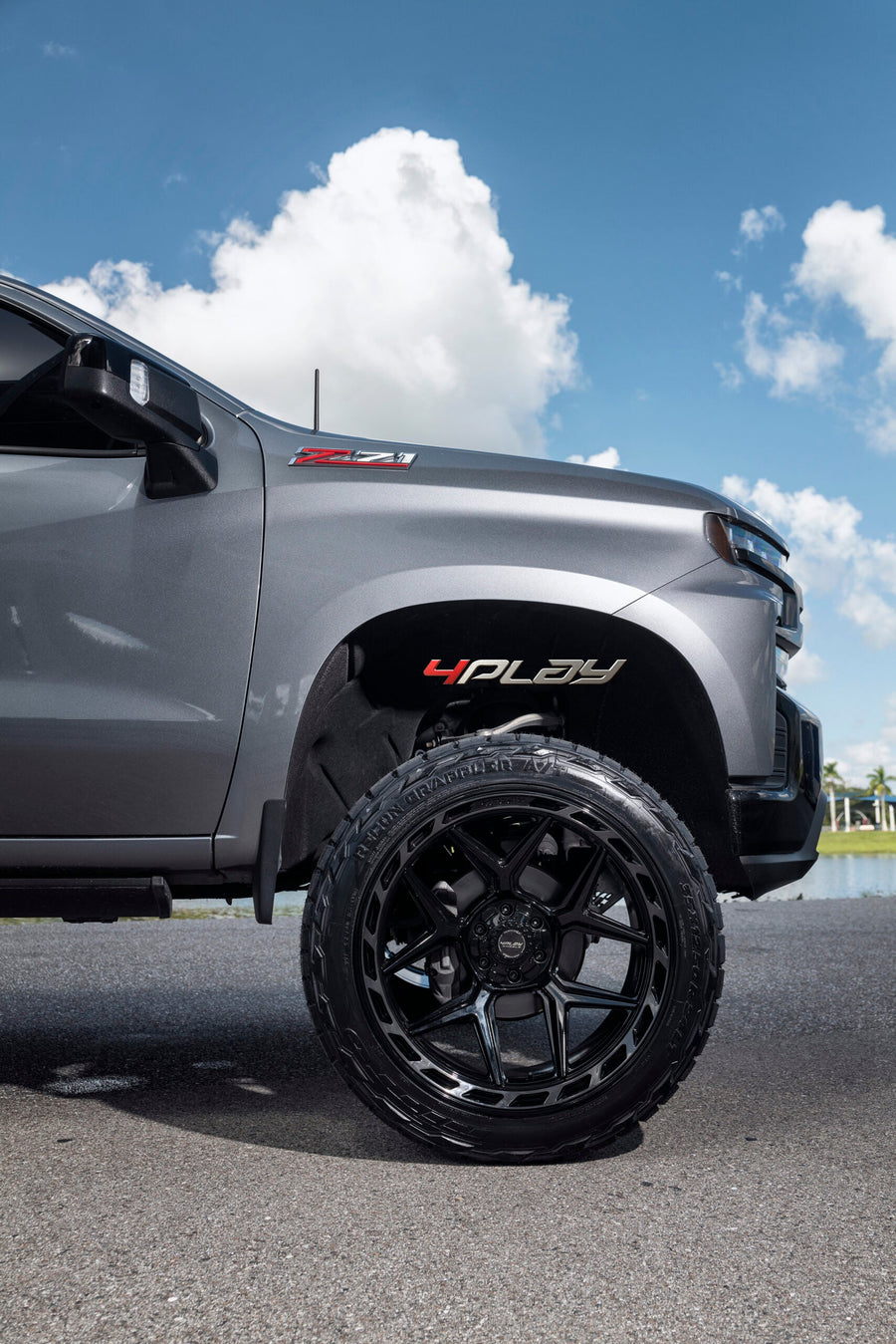 CHEVROLET SILVERADO 4PLAY WHEELS 4P55 24X12 35X12.5X24 NITTO TIRES