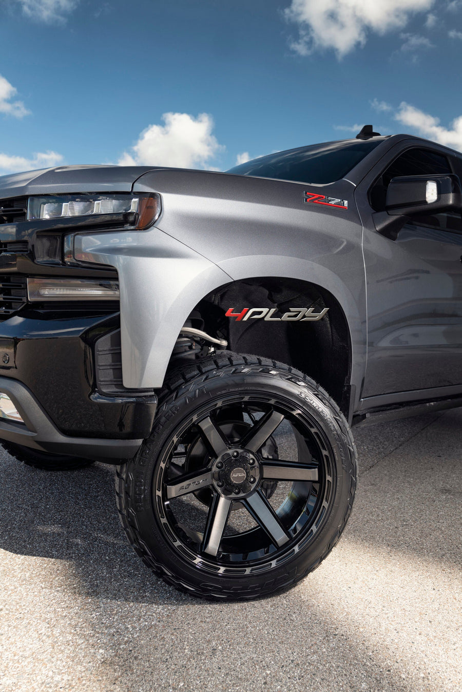 CHEVROLET SILVERADO 4PLAY WHEELS 4P63 24X12 ON 35X12.5X24 NITTO TIRES