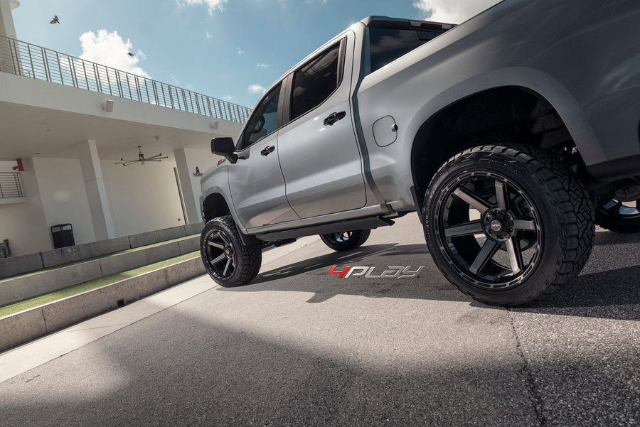 CHEVROLET SILVERADO 4PLAY WHEELS 4P63 24X12 ON 35X12.5X24 NITTO TIRES