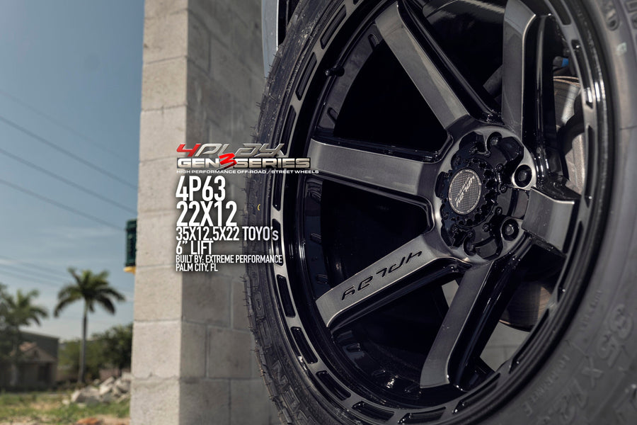 CHEVROLET SILVERADO 4PLAY WHEELS 4P63 G3 22X12 35X12.5X22 TOYO TIRES