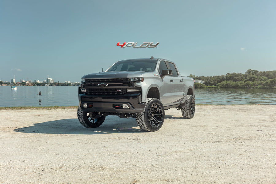 CHEVROLET SILVERADO 4PLAY WHEELS 4P83 24X12 ON 35X12.5X24 NITTO TIRES