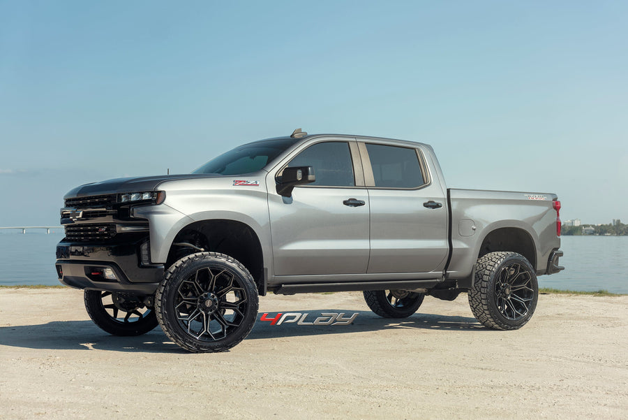 CHEVROLET SILVERADO 4PLAY WHEELS 4P83 24X12 ON 35X12.5X24 NITTO TIRES