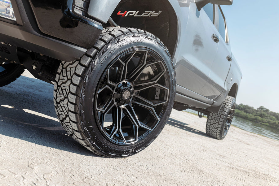 CHEVROLET SILVERADO 4PLAY WHEELS 4P83 24X12 ON 35X12.5X24 NITTO TIRES