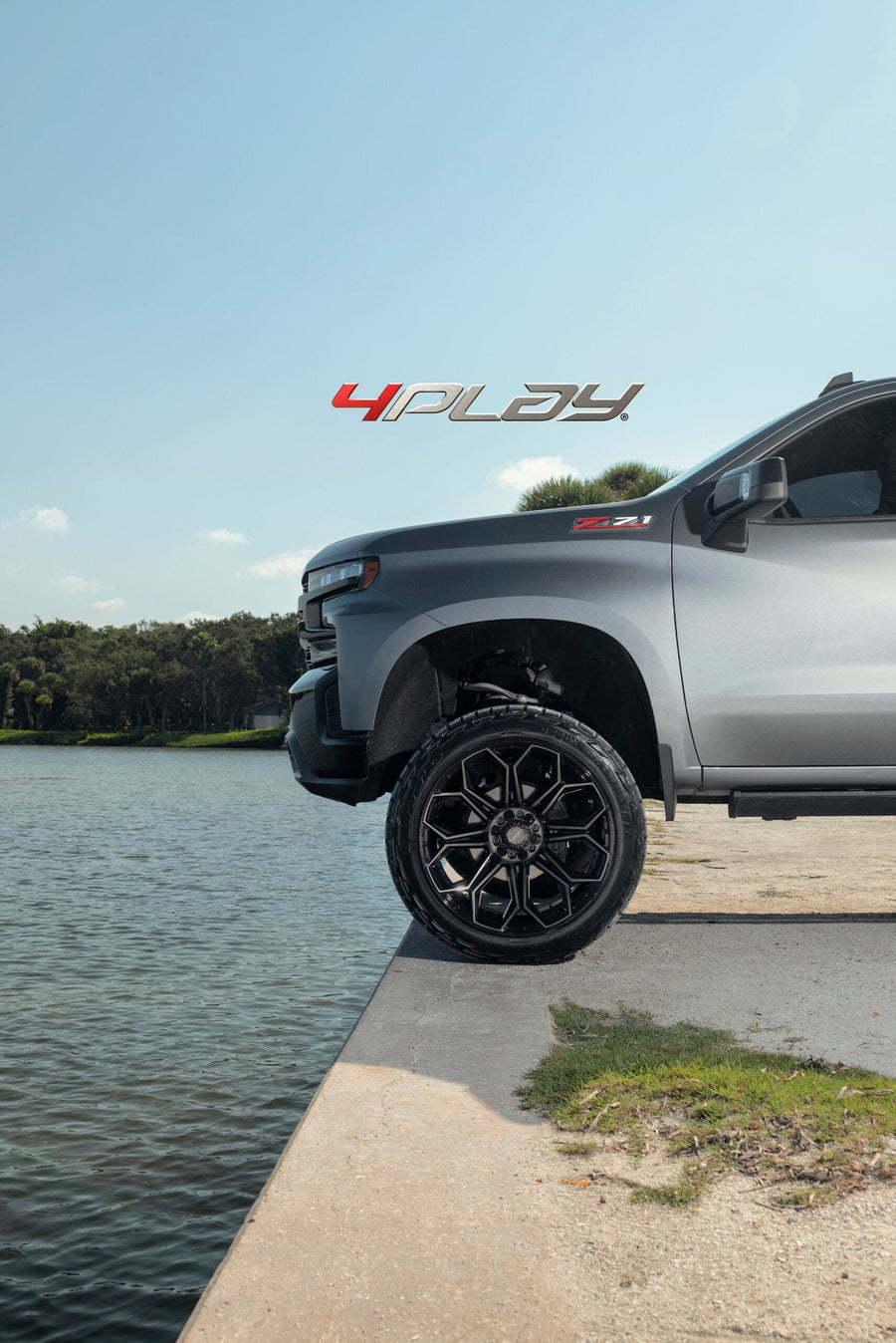 CHEVROLET SILVERADO 4PLAY WHEELS 4P83 24X12 ON 35X12.5X24 NITTO TIRES