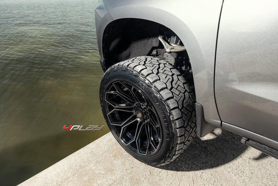 CHEVROLET SILVERADO 4PLAY WHEELS 4P83 24X12 ON 35X12.5X24 NITTO TIRES