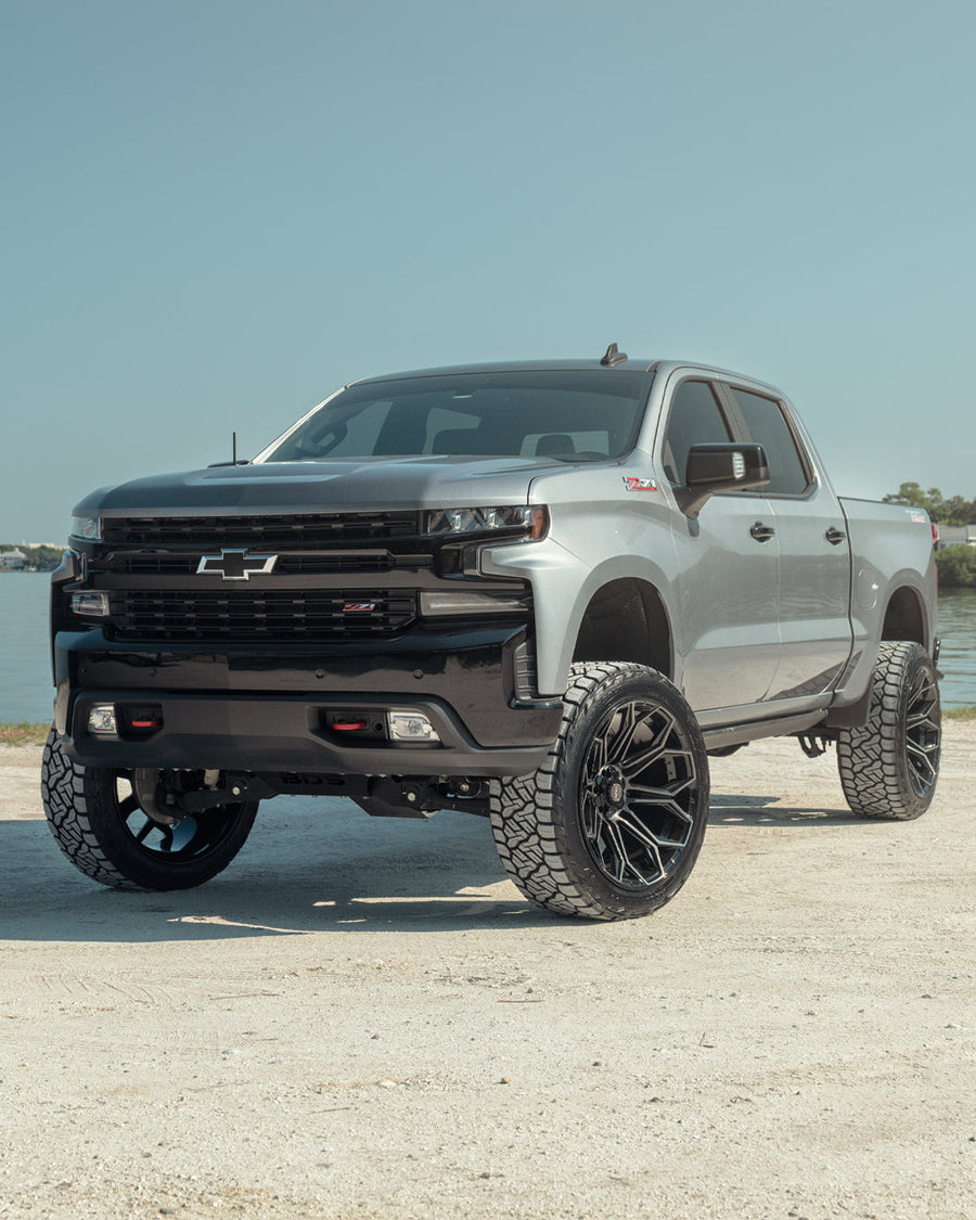 24x12 4P83 Gloss Black Brushed with Tinted Clear - 6x135 + 6x139.7 -44ET