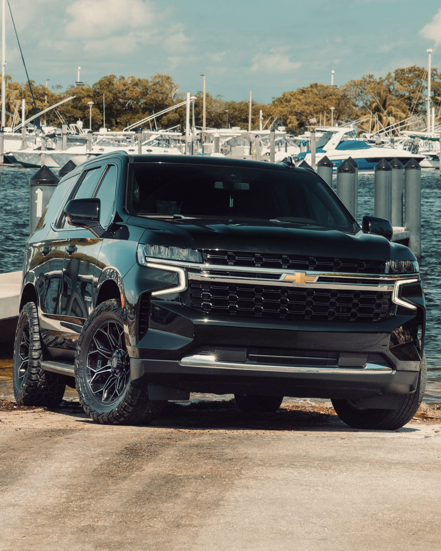CHEVROLET TAHOE 4PLAY WHEELS 4P83 20X9 0 OFFSET 33X12.5X20 FALKEN TIRES STOCK SUSPENSION