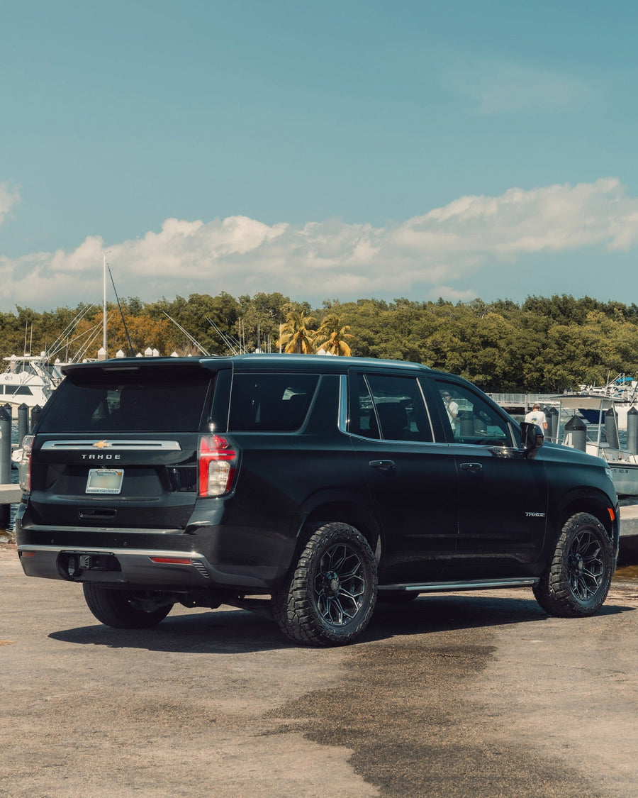 CHEVROLET TAHOE 4PLAY WHEELS 4P83 20X9 0 OFFSET 33X12.5X20 FALKEN TIRES STOCK SUSPENSION