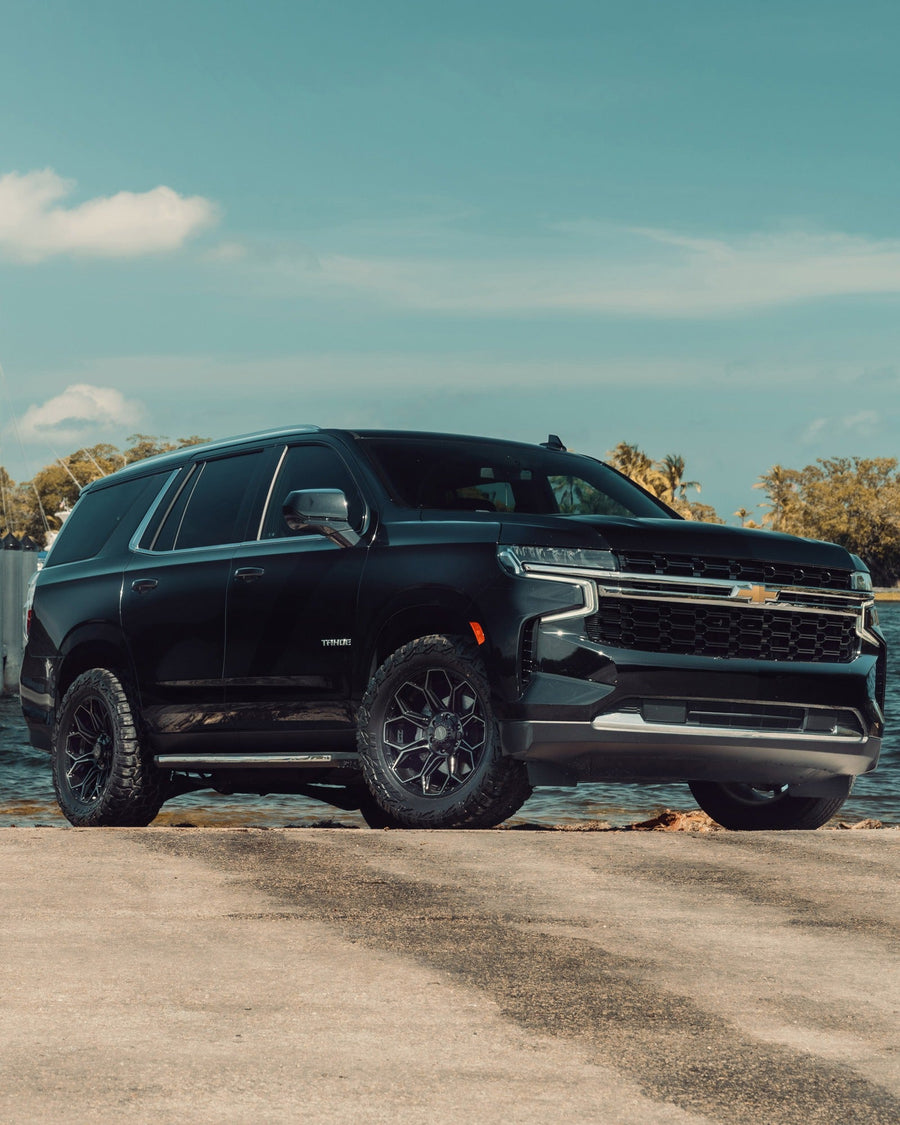 CHEVROLET TAHOE 4PLAY WHEELS 4P83 20X9 0 OFFSET 33X12.5X20 FALKEN TIRES STOCK SUSPENSION