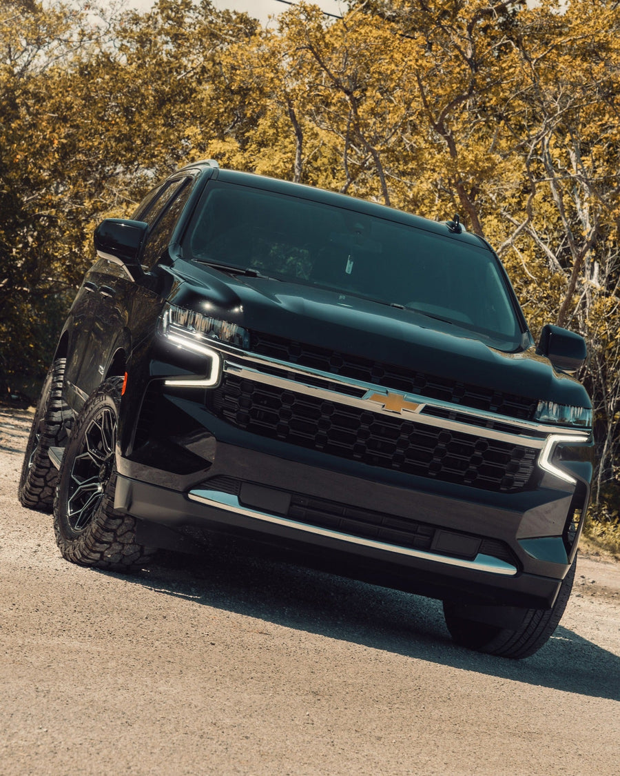 CHEVROLET TAHOE 4PLAY WHEELS 4P83 20X9 0 OFFSET 33X12.5X20 FALKEN TIRES STOCK SUSPENSION