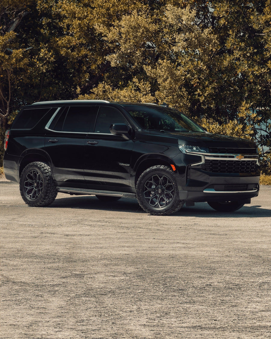 CHEVROLET TAHOE 4PLAY WHEELS 4P83 20X9 0 OFFSET 33X12.5X20 FALKEN TIRES STOCK SUSPENSION