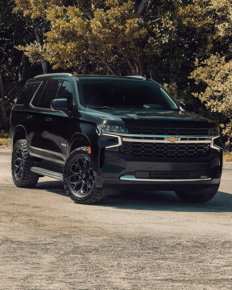 CHEVROLET TAHOE 4PLAY WHEELS 4P83 20X9 0 OFFSET 33X12.5X20 FALKEN TIRES STOCK SUSPENSION