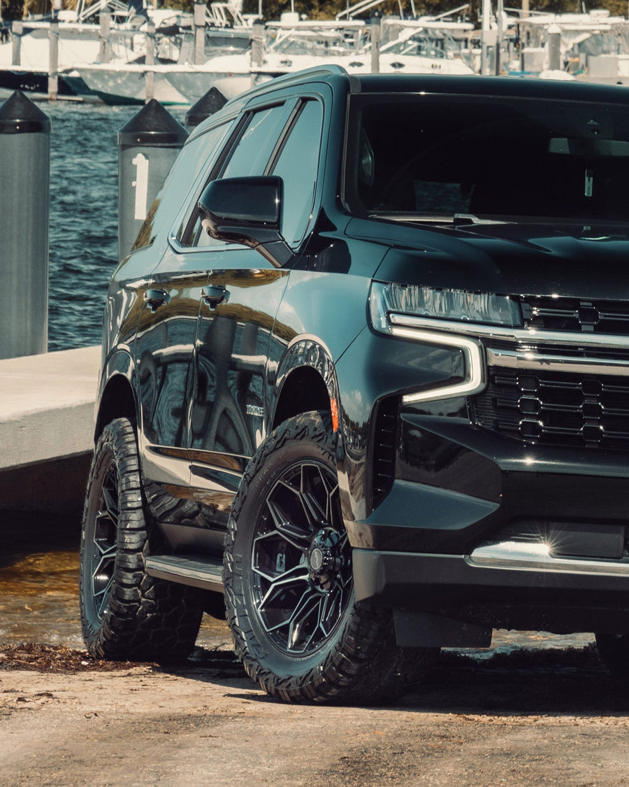 CHEVROLET TAHOE 4PLAY WHEELS 4P83 20X9 0 OFFSET 33X12.5X20 FALKEN TIRES STOCK SUSPENSION