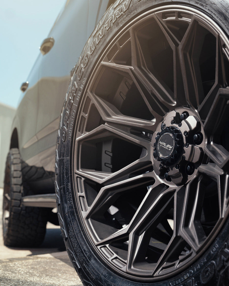 CHEVROLET TAHOE RIMS 4PLAY WHEELS 4P83 BRONZE 22X10 33X12.5X22 TOYO TIRES STOCK SUSPENSION