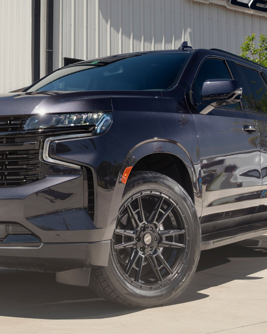 CHEVROLET TAHOE RIMS 4PLAY WHEELS 4PS20 22X10 305X45X22 TOYO TIRES STOCK SUSPENSION