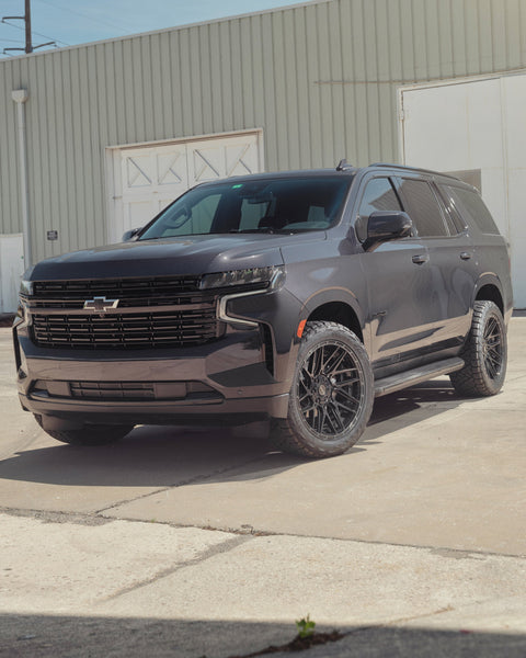 CHEVROLET TAHOE RIMS 4PLAY WHEELS 4PS28 22X10 33X12.5X22 NITTO TIRES STOCK SUSPENSION