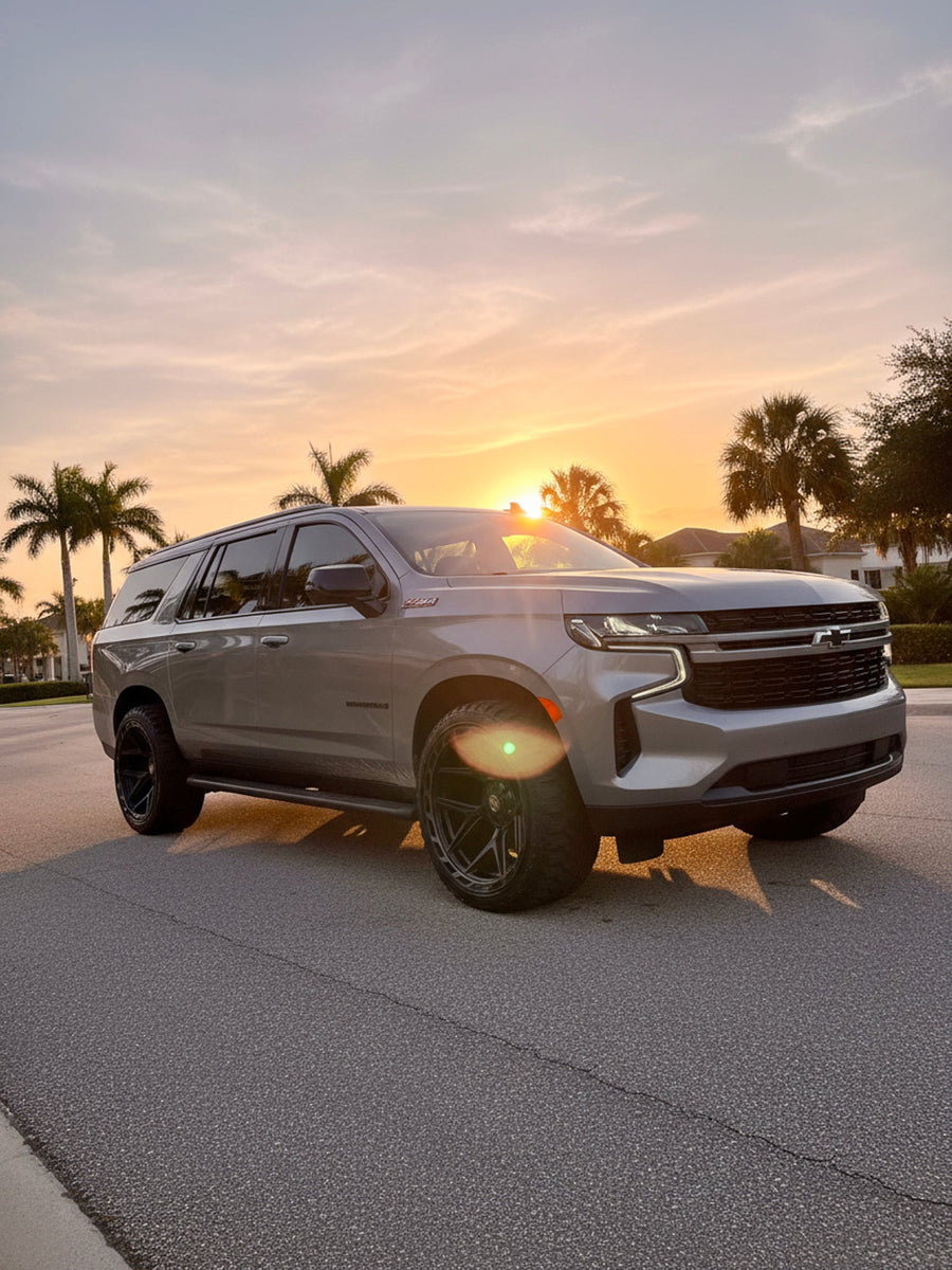 Chevrolet Suburban 4PLAY Wheels 4P55 24x12 33x12.5x24 RBP Tires Stock Suspension