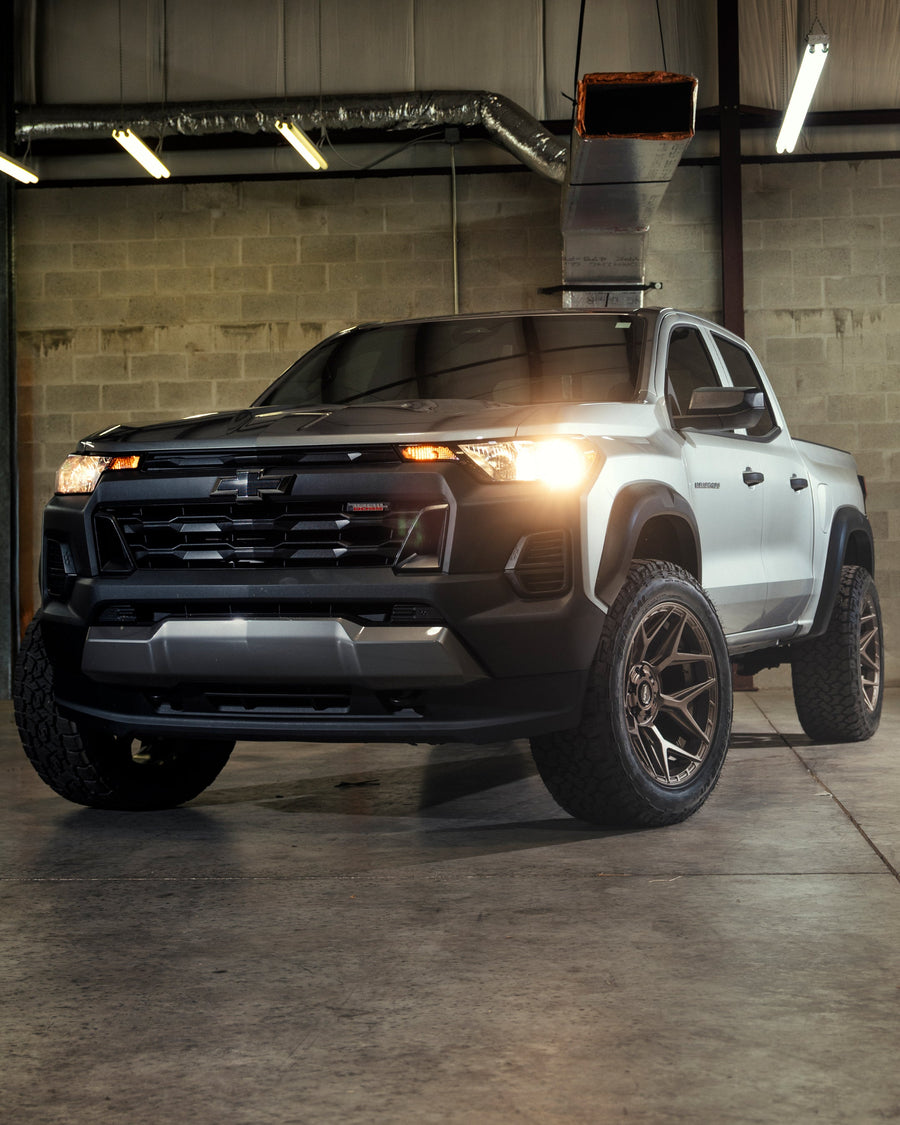Chevrolet Colorado Trail Boss 4PLAY Wheels 4P06 Bronze 20x10 Rims 275x55x20 General Grabber Tires Stock Suspension