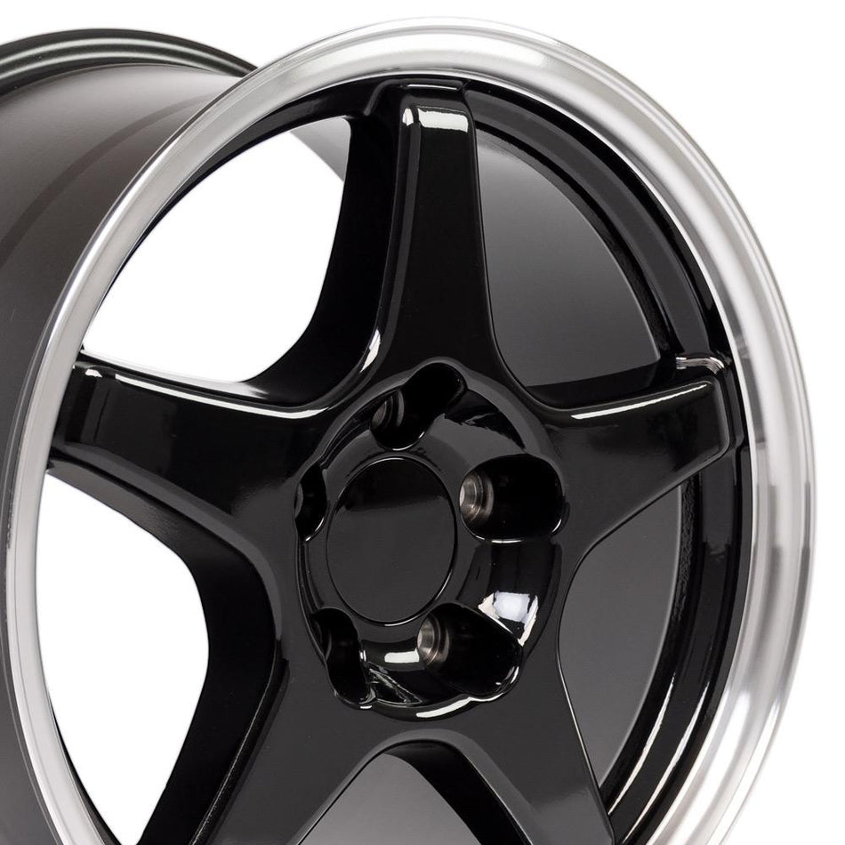 17x9.5 CV01 Gloss Black Machined Lip - 5x120.65 +56ET