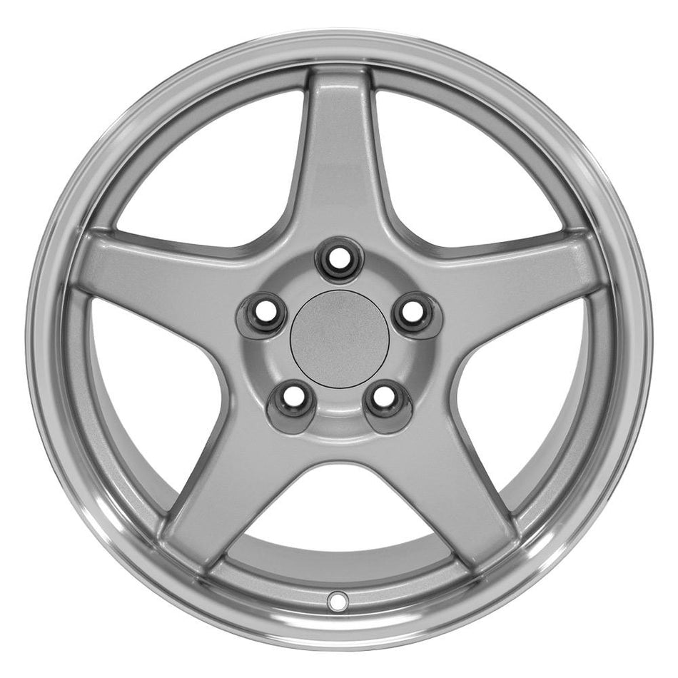 17x9.5 CV01 Gloss Silver Machined Lip - 5x120.65 +56ET