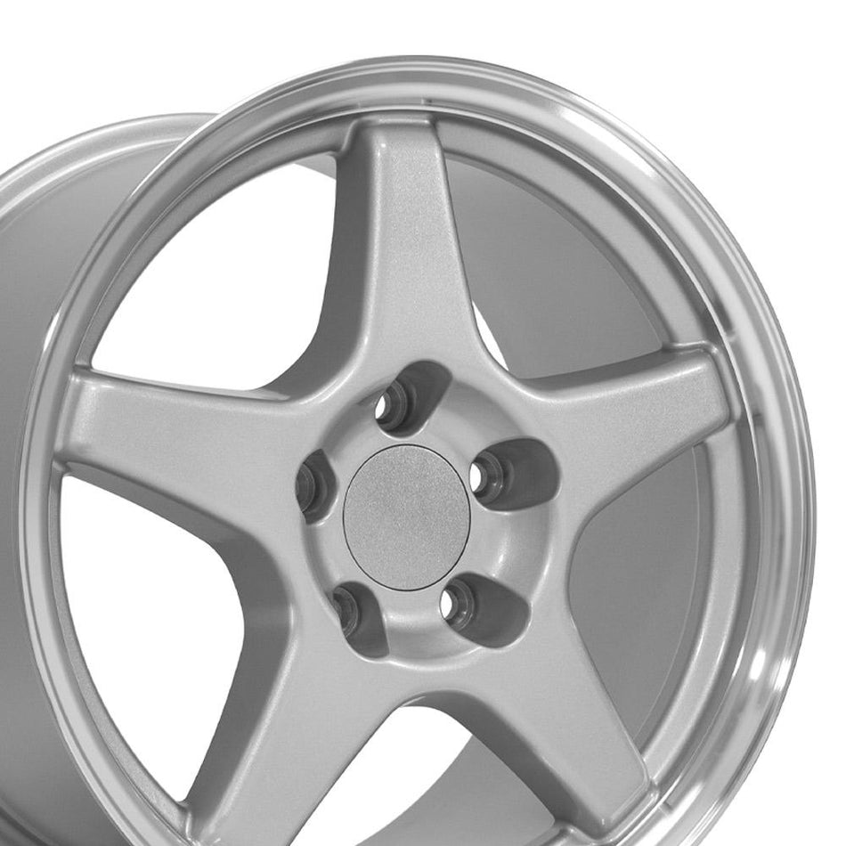 17x9.5 CV01 Gloss Silver Machined Lip - 5x120.65 +56ET