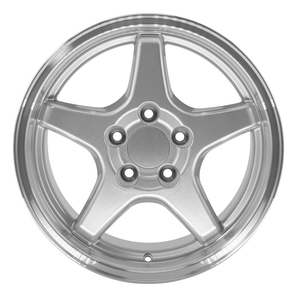 17x11 CV01 Gloss Silver Machined Lip - 5x120.65 +50ET