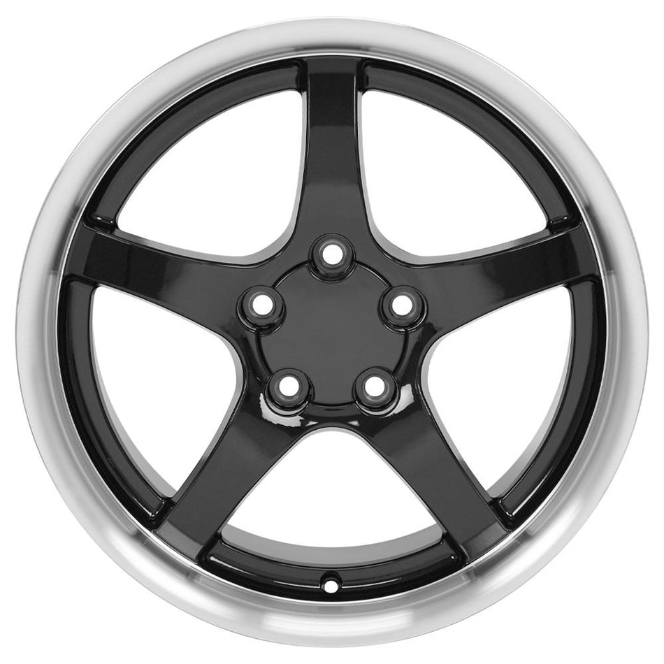 18x10.5 CV05 Gloss Black Machined Lip - 5x120.65 +56ET