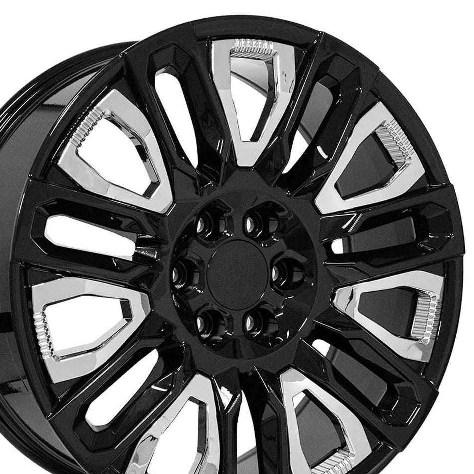 22x9 CV57 Gloss Black with Chrome Insert - 6x139.7 +28ET