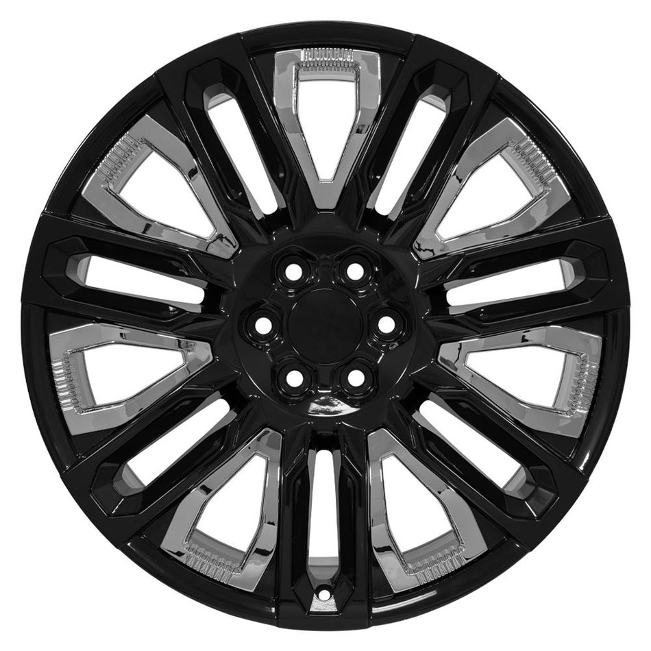 24x10 CV57 Gloss Black with Chrome Insert - 6x139.7 +31ET
