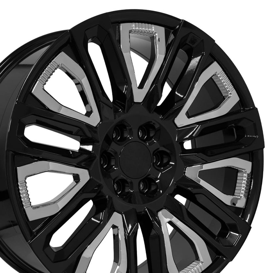 24x10 CV57 Gloss Black with Chrome Insert - 6x139.7 +31ET