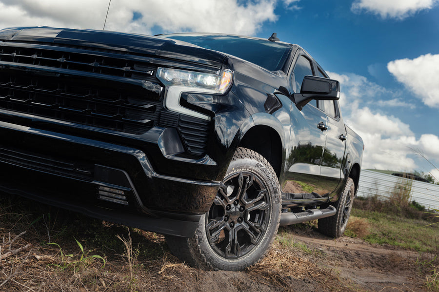 Fits Chevrolet Silverado Rims OE Wheels Gloss Black CV65 20x9 275-60-20 Falken Rubitrek