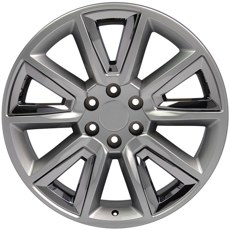 20x8.5 CV73 Gloss Hyper Black with Chrome Insert - 6x139.7 +24ET