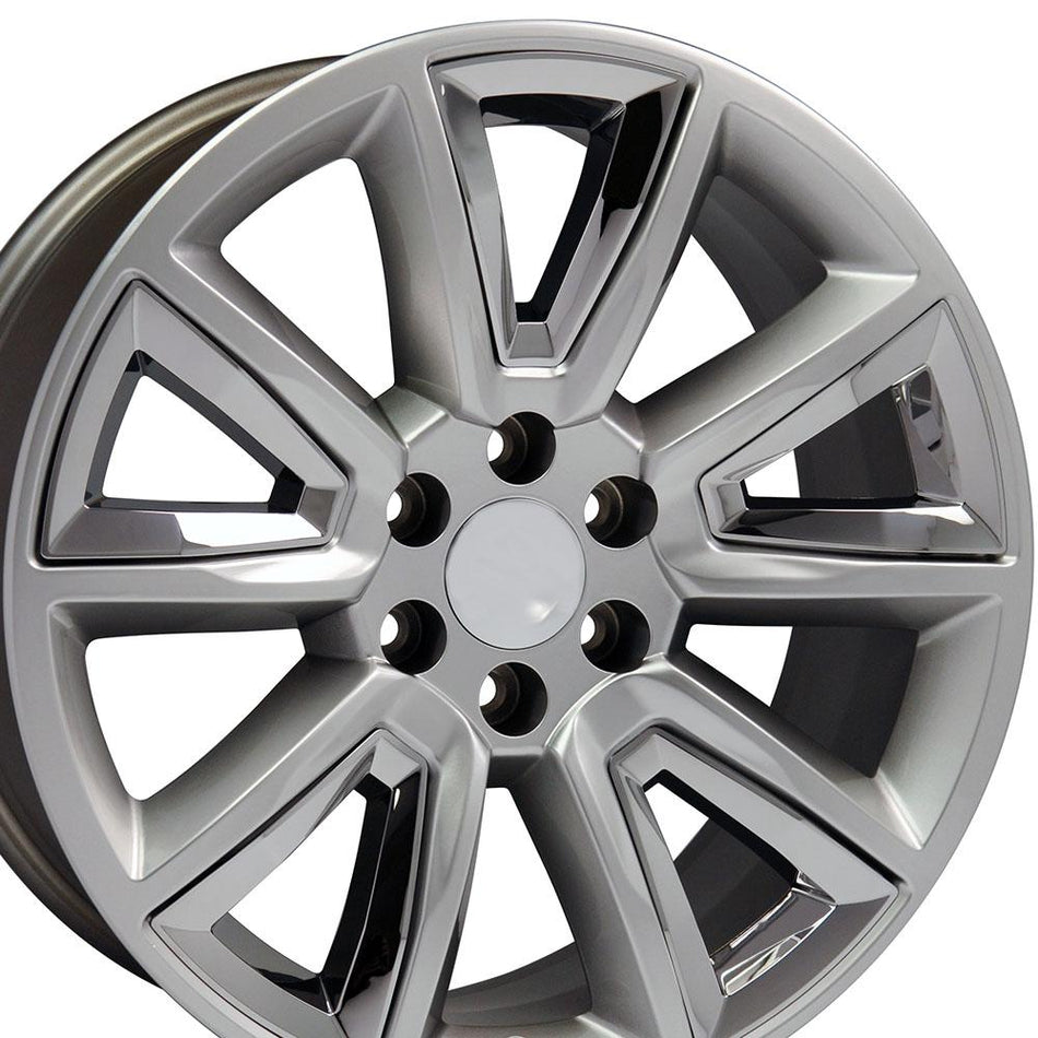 20x8.5 CV73 Gloss Hyper Black with Chrome Insert - 6x139.7 +24ET