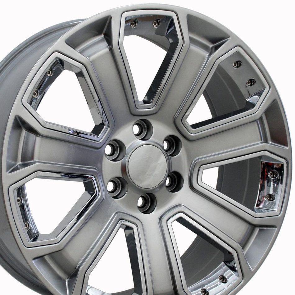 20x8.5 CV93 Gloss Hyper Black with Chrome Insert - 6x139.7 +31ET