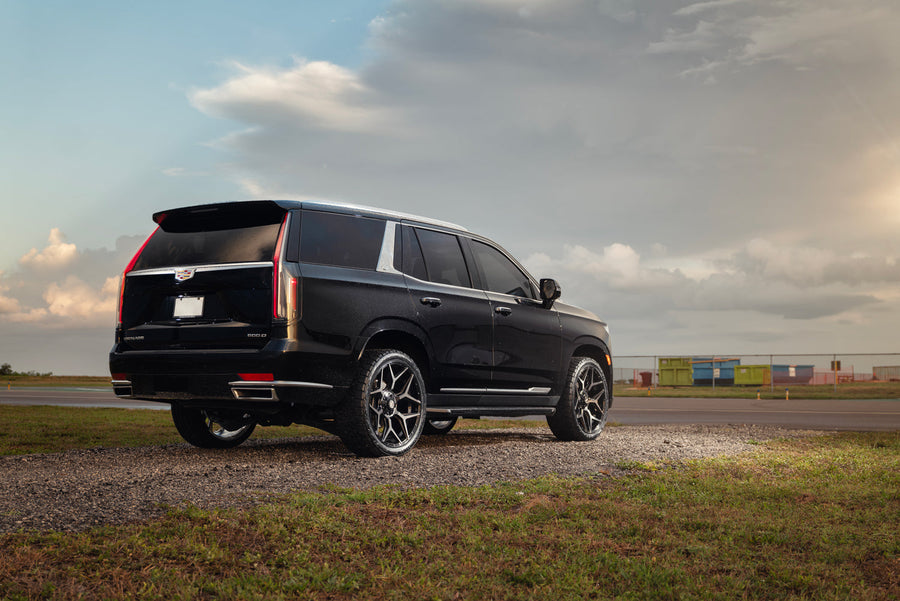 Cadillac Escalade 4PLAY Wheels 4P06 Brushed Black 24x10 305-35-24 Nitto Ridge Grappler