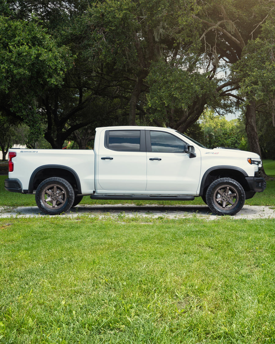 Chevrolet Silverado Zr2 4PLAY Wheels 4PS63 Bronze Rims 20x9 305x55x20 Nitto Tires 4 Inch Lift DLM Performance