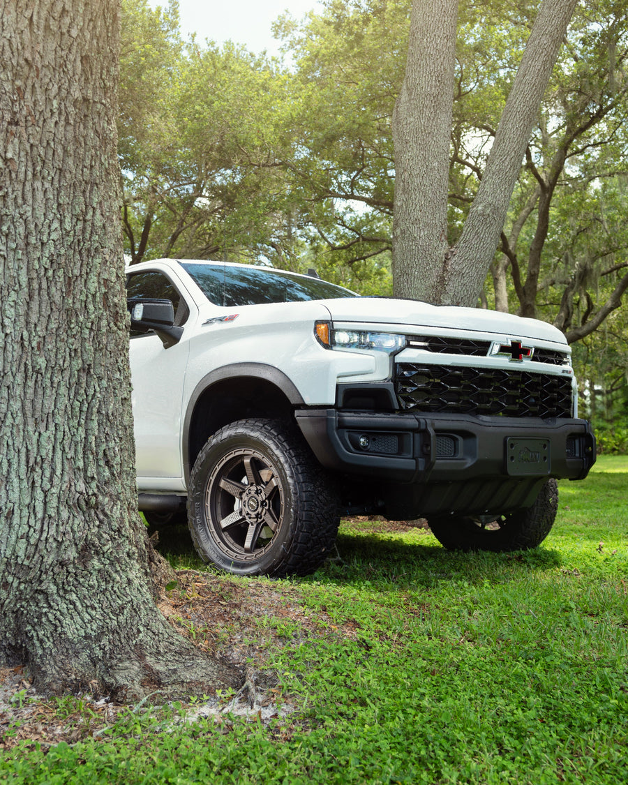 Chevrolet Silverado Zr2 4PLAY Wheels 4PS63 Bronze Rims 20x9 305x55x20 Nitto Tires 4 Inch Lift DLM Performance