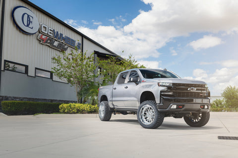 Chevy Silverado 4PLAY Wheels Chrome 4PL28 22x12 35x12.5x22 Sailun Terramax RT