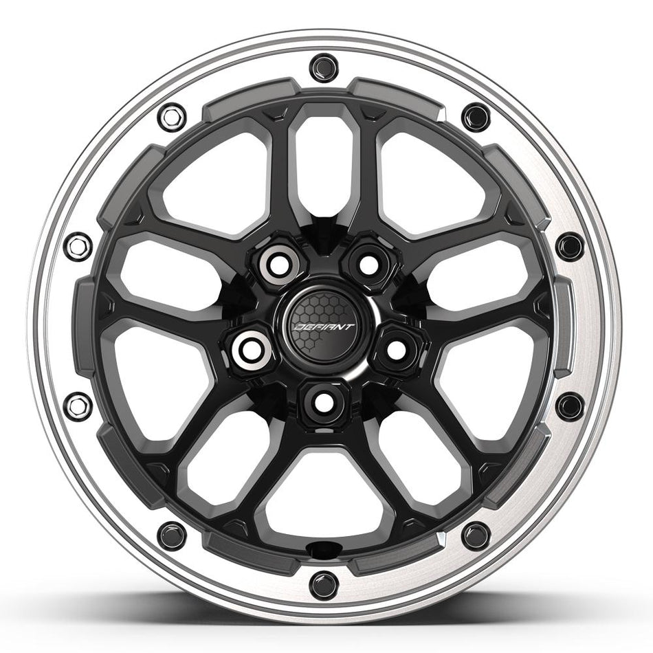 17x8 DF01 Gloss Black with Milled Edge - 5x127 +12ET
