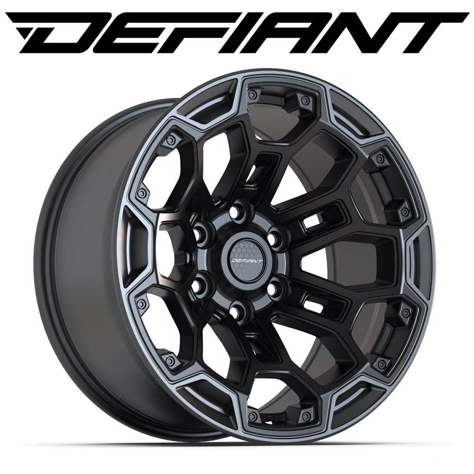 18x9 DF03 Satin Black with Dark Satin Charcoal 2-Tone - 6x139.7 -12ET